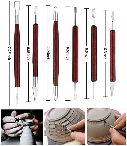 Artzuvs Clay Sculpting Tools 28pcs Polymer Pottery Modeling Tools Set for Ceramic Club Crafts,Carving,Sculpture,Shaping, Hobbyists,Artists,Expert