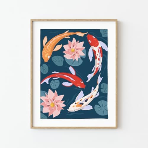 Pink Picasso Paint by Number Kit, All Ages, 8x10, Don't Be Koi | Mid Century Modern Collection, Acrylic Paints and Brushes included, Pre-printed high quality canvas, DIY art kit, Gift-ready