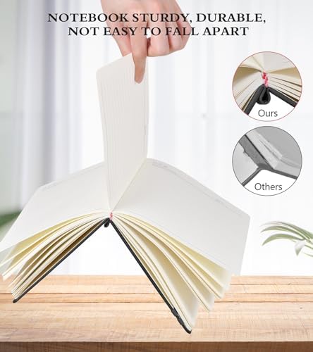 PERCUN Lined Journal Notebook 200 Pages Hardcover Leather Journal 5.9"x8.5" | A5 writing journal for women, men, business, travel, school, college ruled pages, daily diary