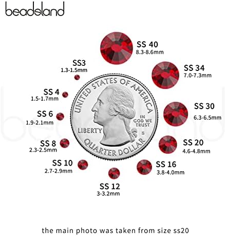 Beadsland Hotfix Rhinestones Bulk, Siam, SS10, 14400pcs