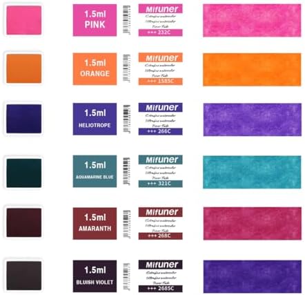 Mini Portable Handmade Artist Watercolor Paint,6 Colors Solid Watercolor