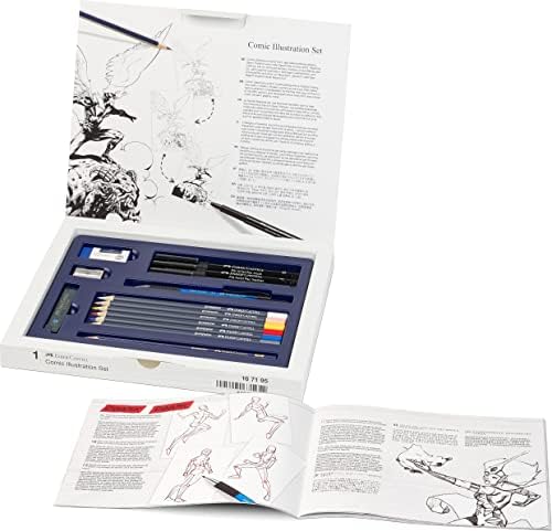 Faber-Castell Comic Illustration Set - The Famazings Superhero Comic Book Drawing Kit - Draw with Pitt Artist Pens & Goldfaber Coloring Pencils