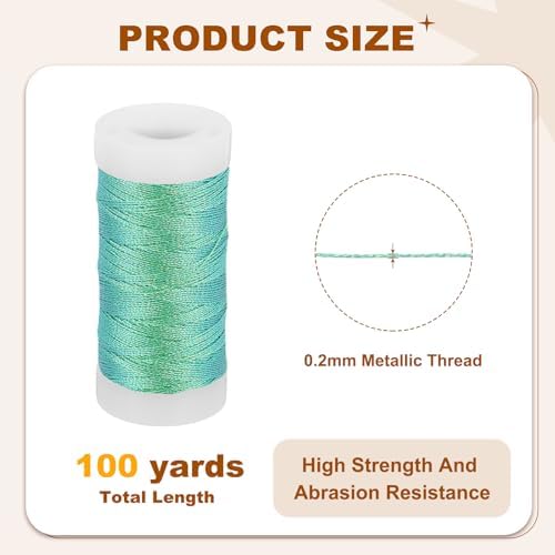 PATIKIL Metallic Thread 100yds Embroidery Thread for Sewing Machine