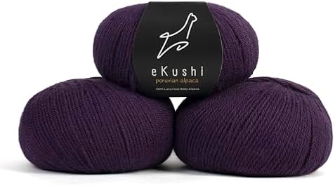 100% Baby Alpaca Yarn for Knitting & Crocheting - Set of 3 Skeins of Premium Yarn DK - Lightweight, Hypoallergenic & Thermal Peru Made - Ideal for Delicate Projects (RE018 - Jam)