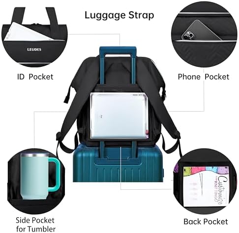 Leudes Crochet Bag Backpack for Yarn Storage Tote Travel Large Knitting Bag