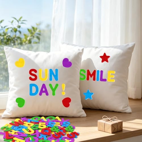 Felt Letters,490 Pcs Felt Stickers 1 Inch Alphabet Number Sticker(Colorful)