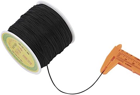 Elecrelive 100 Yards Nylon Cord Black Kumihimo Bracelet Lanyard String