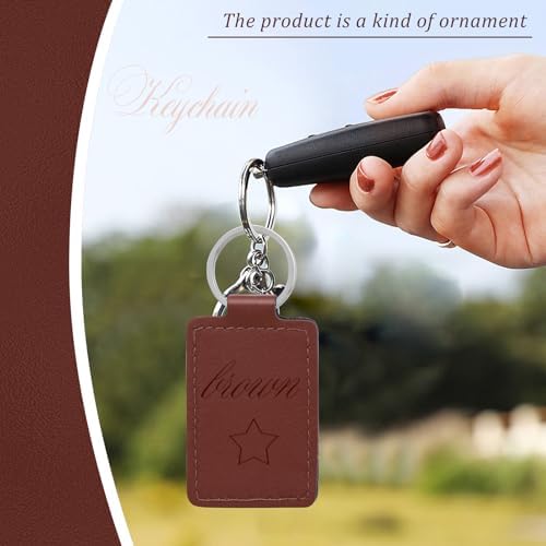 10 Pcs Leather Key Fob, PU Leather Keychains Laser Engraving Blanks