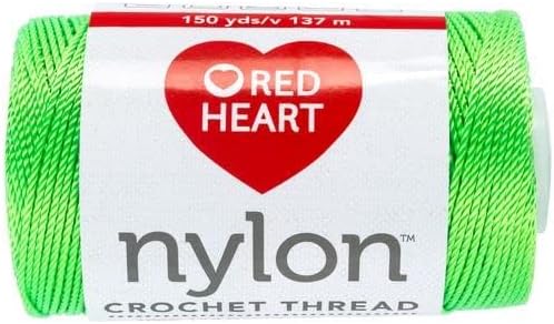 Red Heart Nylon Crochet Thread Size 18, Bright Green, Single
