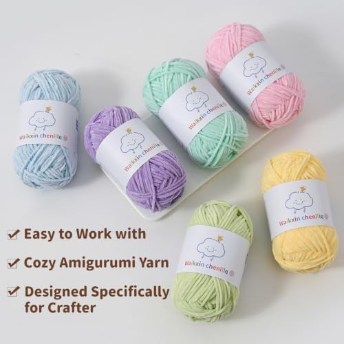Skinny Chenille Yarn for Crocheting, 3 Pack of 1.75 oz/109 yds Amigurumi Yarn&Baby Yarn for Crocheting Soft, Fluffy Fingering Weight Velvet Yarn for DIY Crafts&Baby Blankets.(3 Black)