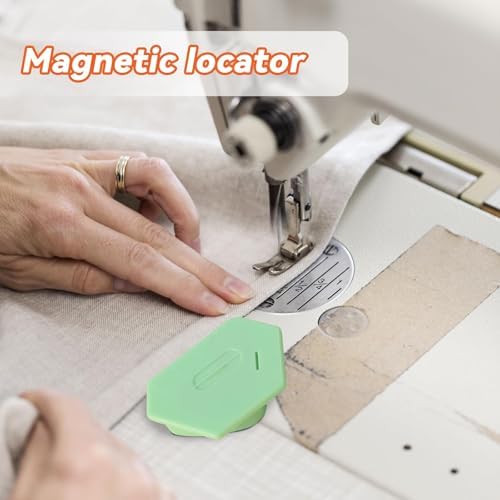 Magnetic Seam Guide for Sewing Machine, New Upgraded Multi-Purpose Tool Polygonal Strong Magnetic Gauge, Multifunctional Polygonal Hemmer Guide with Scale, Sewing Accessories Supplies (3 Colors)