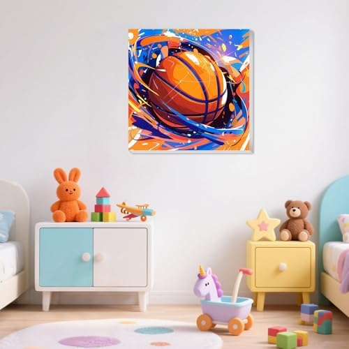XTCIXAL Paint by Numbers Kit for Kids, Basketball, 8X8 inch