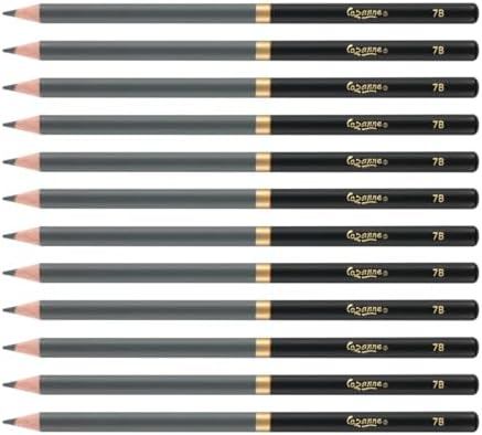 Cezanne Graphite Drawing Pencils Set - 7B, Set of 12 Break-Resistant Graphite Lead, Easy-to-Sharpen Sketch Pencils, Master Artist Quality Graphite Pencils for Technical and Artistic Drawing