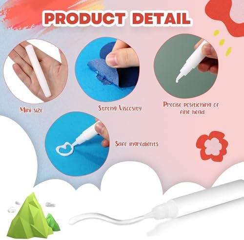 MotiMind 60 White Tacky Glue Pens Quick Dry, Mini Glue Bottles Bulk,White