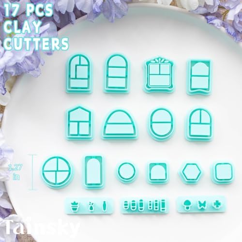 Tainsky Bookshelf Polymer Clay Cutters, 17 Shapes for Book Lover Earrings