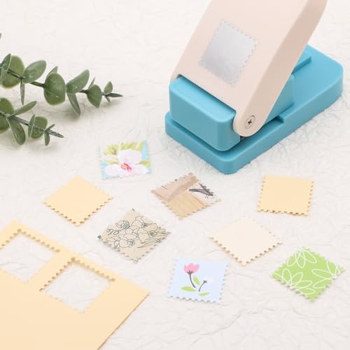 Stamp Puncher, 1 inch Square Stamp Punch, Square Postage Stamps Puncher, StampCutter Hole Punch, Paper Stamps and Punches, StampShaped PaperPunch, Craft Punches for Crafting DIY Scrapbooking