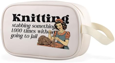 WCGXKO Funny Knitting Clear Makeup Bag Knitting Mom Gift Needle Worker Gift for Knitter (Knitting Cbag)