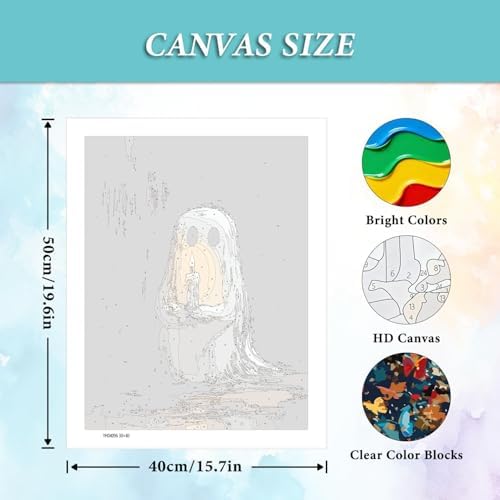 AIBOERL Paint by Numbers Kit for Adults Beginner,Halloween Ghost, 12X16In