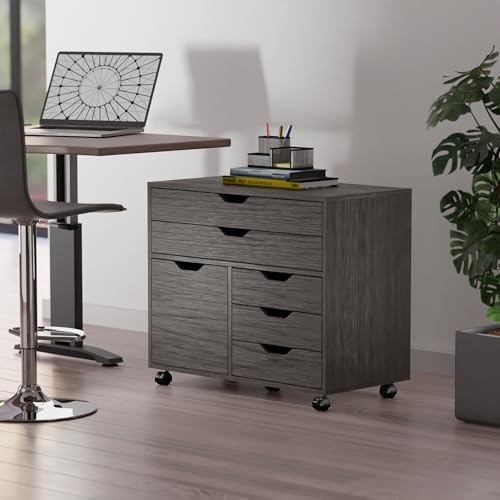 Winsome Halifax Mobile Storage Cabinet with Doors & Drawers, Stylish & Functional Home Storage Cabinet for Filing, Kitchen Organization, Moveable Furniture for Office, Dorms, Apartments