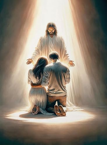 Jesus Paint by Numbers Kit for Adults Framed Canvas 12X16 in, Frameworkless