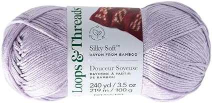 Loops & Threads Silky Soft Yarn - Yarn for Knitting, Crochet, Weaving, and Arts & Crafts - Purple, Bamboo, 3.5 oz
