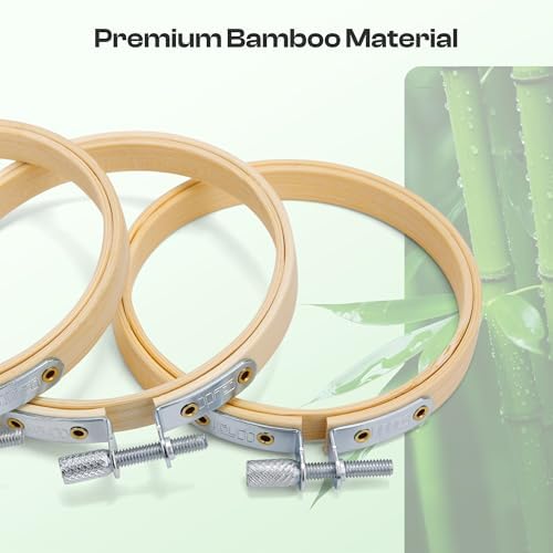 Caydo 6 Pieces 3 Inch Embroidery Hoop with Metal Screw