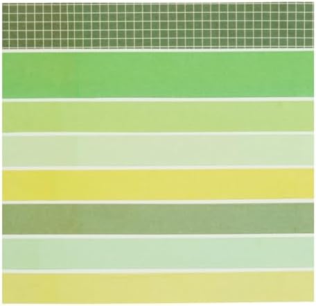 YUBBAEX 8 Rolls Basic Washi Tape Set Solid Color Grid Masking Decorative Tapes for Arts, DIY Crafts, Journals, Planners, Scrapbooking, Wrapping (Forest)
