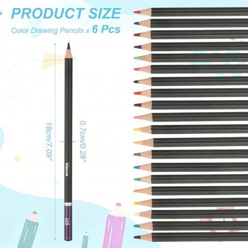 PATIKIL Colored Pencils, Purple Color Drawing Pencils with Oil-Based Cores Art Scrapbook Supplies for Adult Coloring Books Artists Beginners Drawing Sketching, 6 Pcs