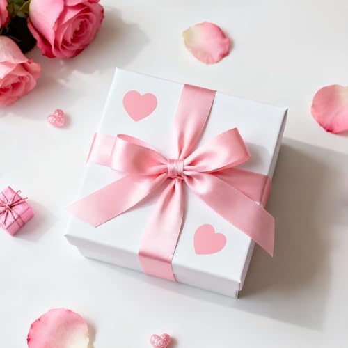 Anwyll Heart Stickers - 500Pcs 1Inch Valentines Day Heart Stickers Pink Heart Shape Sticker for Reward Classroom Self Adhesive Love Incentive Sticker for Envelope Seal Card Birthday Wedding Favors