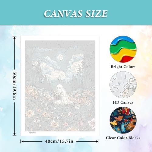 Tabszca Halloween Ghost Paint by Numbers Kit for Adults 16 X 20 Inch