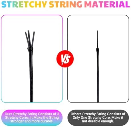 Stretchy Bracelet String Kit with Scissors & Beading Needle, 2 Rolls Elastic String for DIY Crafts, 1mm Stretchy Cord for Jewelry Making Sewing Necklace Beading, 330FT, (Black, White)