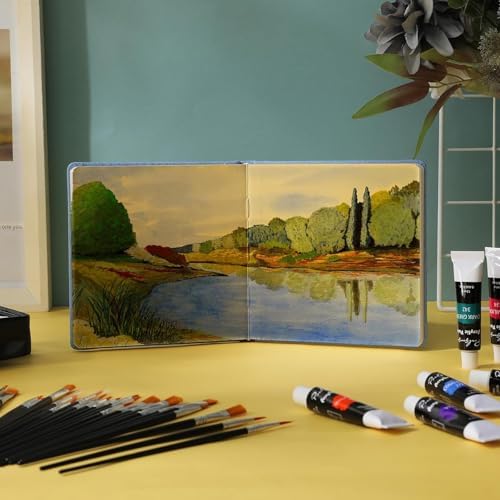 5.5in Watercolor Sketchbook Journal Square Watercolor Notebook Light Blue