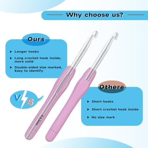 Mayboos 14 Sizes Crochet Hook Set, Large Crochet Hooks Yarn Needle Kits