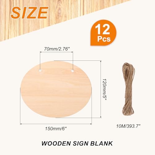 MECCANIXITY Unfinished Hanging Wood Sign Blank 6"x5" Style 7 12 PCS