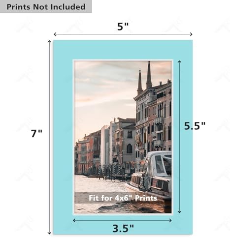 Golden State Art 25 Pack Mixed Color Picture Mats 5x7 for 4x6 Mats Only