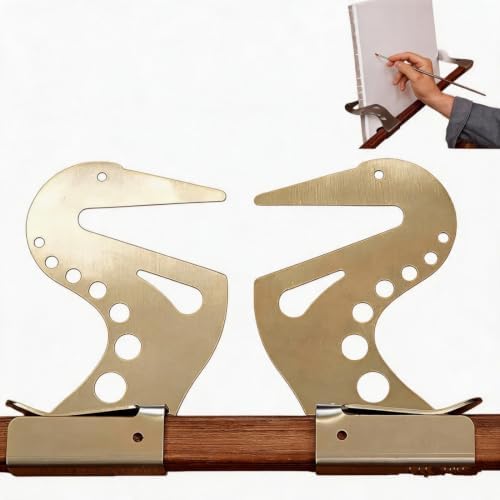 Metal Adjustable Hand Rest Support Bar with Self-Locking Gravity Design - Artist Wrist Bridge Rest Stand for Easel, Sketching & Drawing (Height & Angle Adjustable)