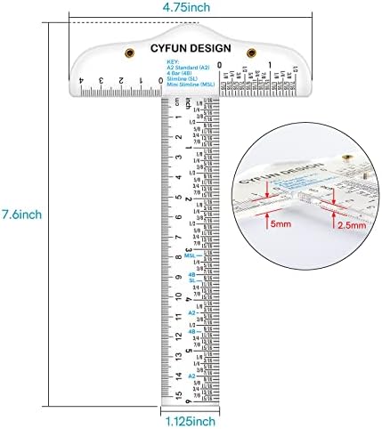 CYFUN DESIGN 8 Pcs Creative Positioning Pieces Card Corners Helpers with 6" Clear T Square Ruler Stamping Corners Paper Craft Supplies Scrapbooking Tools for Paper Craft Card Making and Scrapbooking
