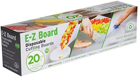 Mind Reader E-Z Board Disposable Plastic Cutting Board, 20 Square Feet, Easy Clean-Up and Convenient Use, Ideal for Camping, Hunting, Boating, and For People With Food Allergies, Clear