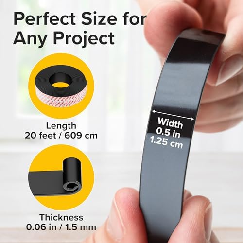 Super Sticky Magnetic Tape for DIY & Crafts, 20ft x 1/2in (6m x 1.25cm)