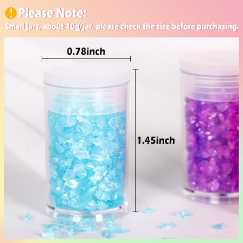 Matio 12 Colors Iridescent Crushed Glass, Irregular Chunky Glitter