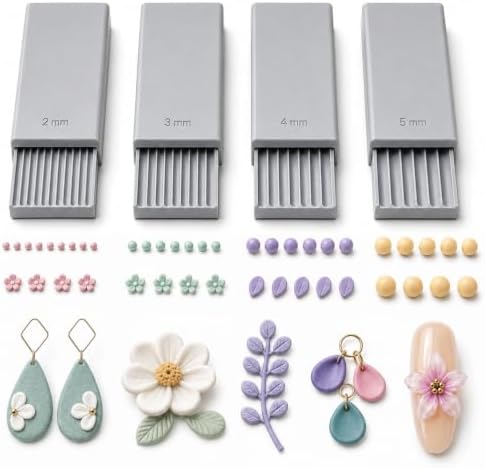 3D Print Clay Gel Ball Maker Tool,Mini Polymer Clay Bead Maker,for 3D Gel Flowers, Sphere Shaper Roller Tool for Perfect Round Beads, Earrings & Jewelry Making (2-5MM Grey)