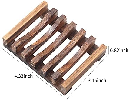 Wooden Soap Dish for Shower,Set of 3,Self Draining Bar Holder for Bathroom, Soap Saver Tray Soap Stand for Homemade Soap, Vowupt