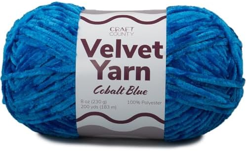 Craft County Bulky 5 Velvet Yarn – Super Soft Polyester Yarn for Blankets, Home Décor, and More!