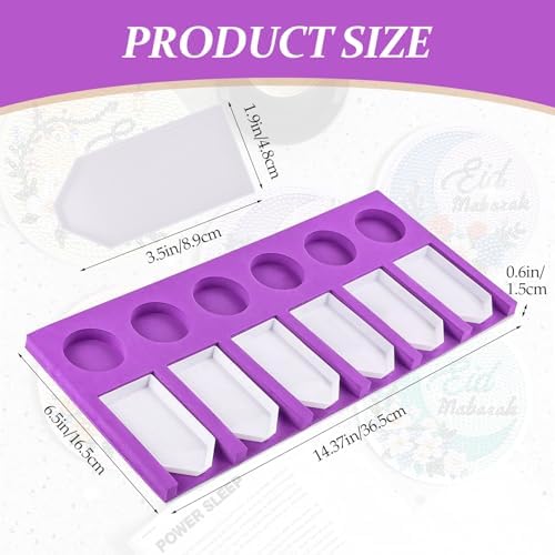 Accessories Tray Organizer, Purple 6 Slots Beads Sorting Tray, Storage Holder Tools for Glitter Rhinestones 5D Embroidery & DIY Crafts