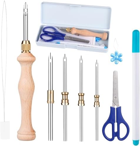 Punch Needle Tool with 1.6mm/2mm/2.5mm/3.5mm/5mm Metal Needles