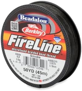 Beadalon FireLine Microfused Braided Beading Cord Thread, Smoke - 88LB/50YD