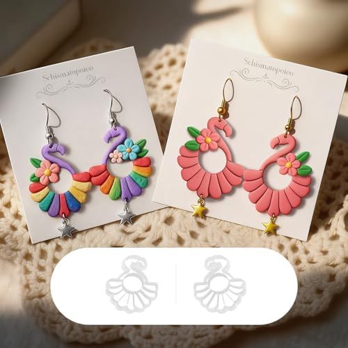 8Pcs Boho Flamingo Hollow Polymer Clay Cutters