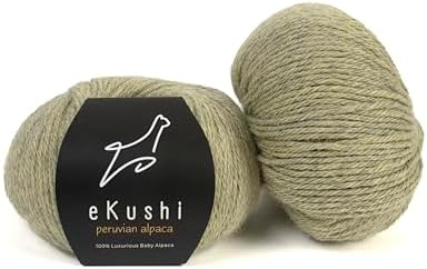 100% Baby Alpaca Yarn for Knitting & Crocheting - Set of 2 Skeins of Premium Yarn DK - Lightweight, Hypoallergenic & Thermal Peru Made - Ideal for Delicate Projects (M723 - Moss Green)
