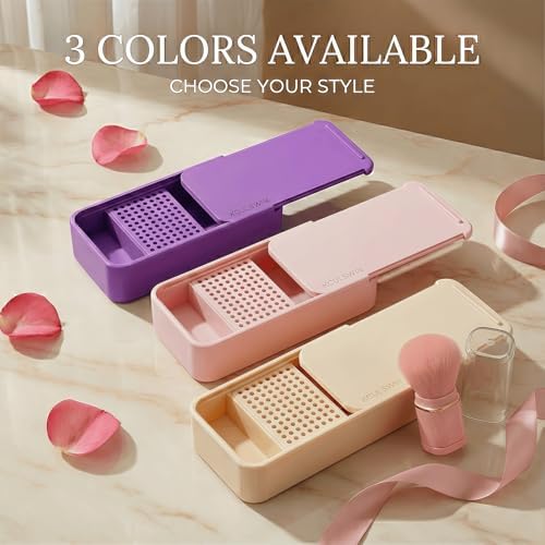 Cornstarch Tapper Box for Polymer Clay with Brush | Leak-Proof Powder Container with Sliding Lid, Non-Stick Tool for Polymer Clay Cutters, Polymer Clay Tool (Purple)