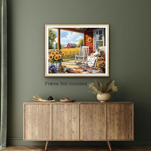 Natuyalo Farm Life Paint by Numbers for Adults Beginners - Paint by Number Natural Landscape on Canvas Without Frame, DIY Acrylic Painting for Gift Home Wall Decor 16x20 Inch